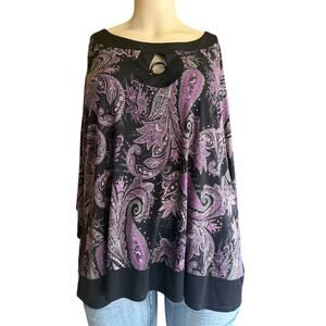 Studio 1940 Vintage Tunic Top Size 30/32W in Purple and Black